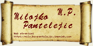 Milojko Pantelejić vizit kartica